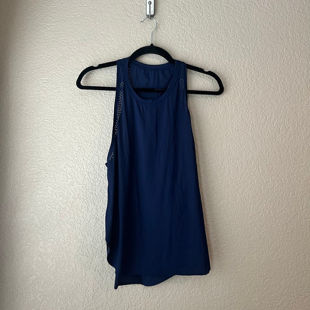 Lululemon Work Out To Water Tank Navy Blue Lightweight Racerback - Picture 3 of 6